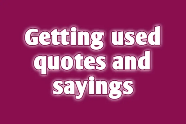 Getting Used Quotes and Sayings